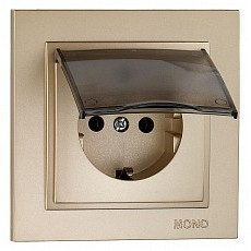 Розетка с заземлением с крышкой mono electric despina 102-222221-118